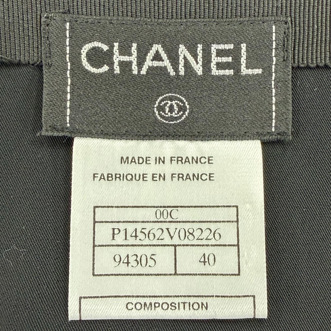 Great CHANEL Long skirt Triangle With logo black polyester Women 40 P14562V08226