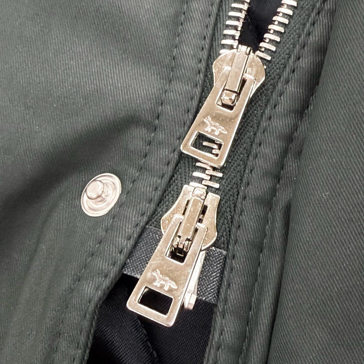 Pristine MAISON KITSUNE Mod coat khaki polyamide mens S HU02280WE0003