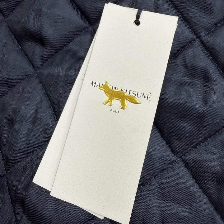 Pristine MAISON KITSUNE mountain hoodie Navy polyamide mens M HU02280WE0003