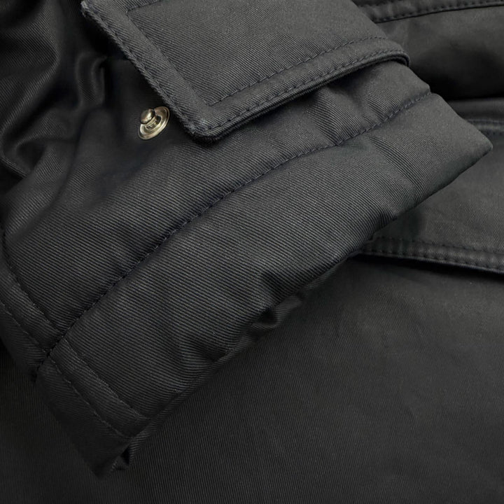 Pristine MAISON KITSUNE mountain hoodie Navy polyamide mens M HU02280WE0003