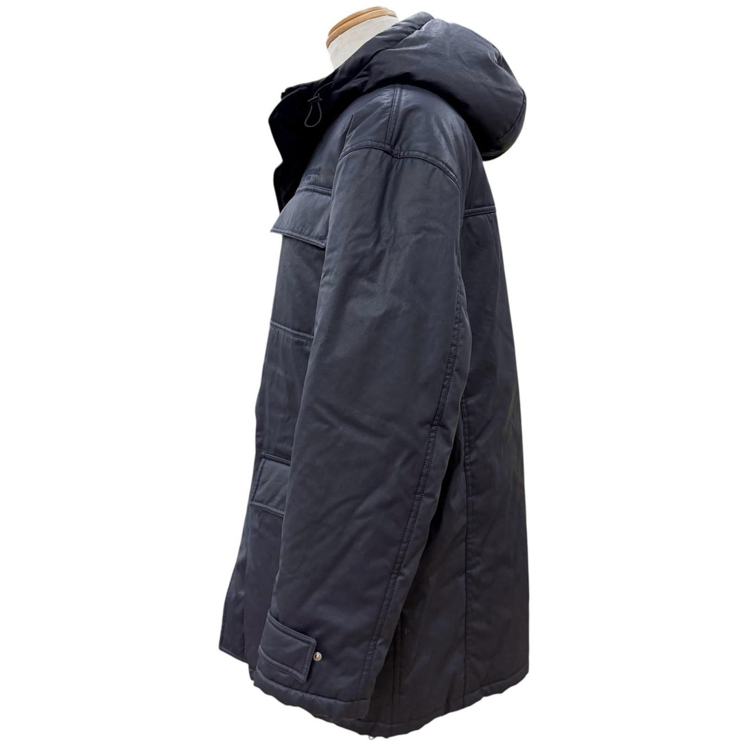 Pristine MAISON KITSUNE mountain hoodie Navy polyamide mens M HU02280WE0003