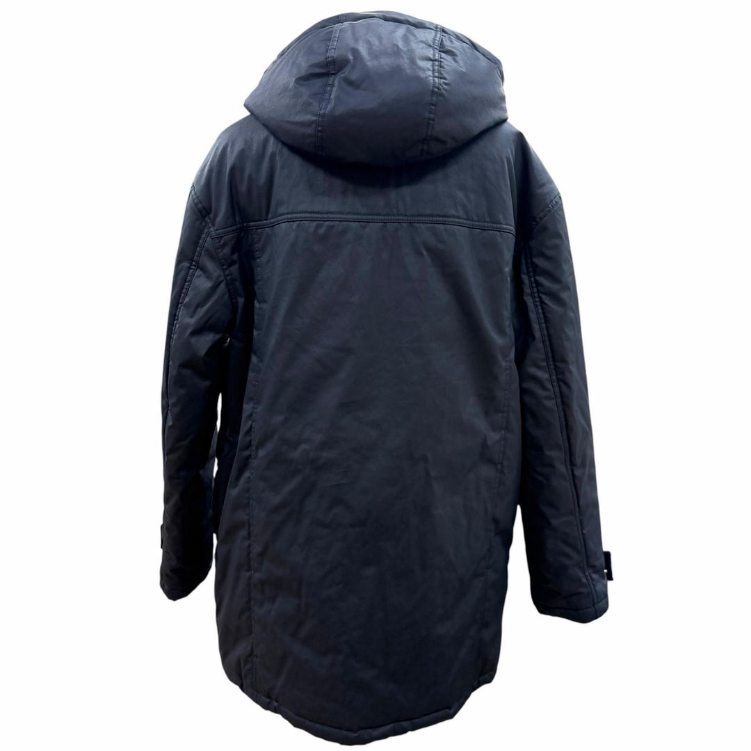 Pristine MAISON KITSUNE mountain hoodie Navy polyamide mens M HU02280WE0003