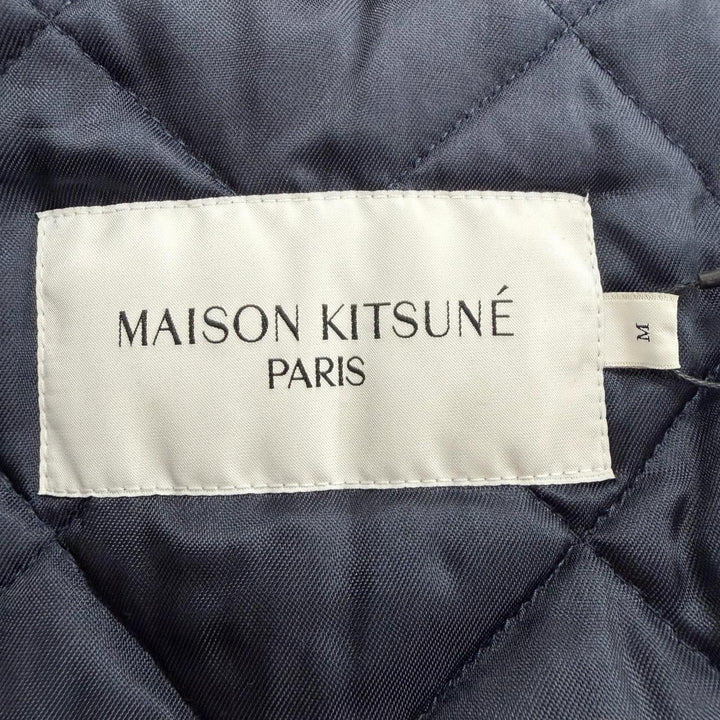 Pristine MAISON KITSUNE mountain hoodie Navy polyamide mens M HU02280WE0003