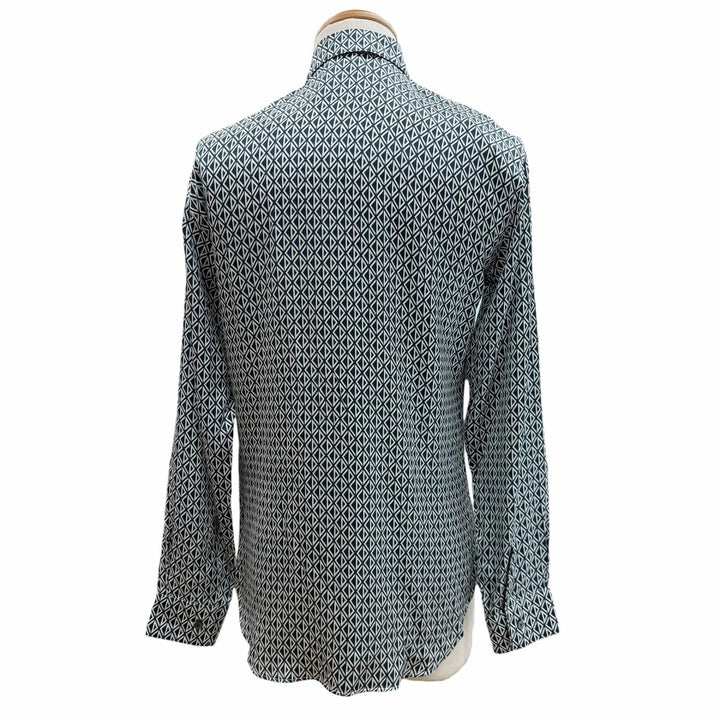 Pristine DIOR Long sleeve shirt Navy silk mens 38 0130C502A5106