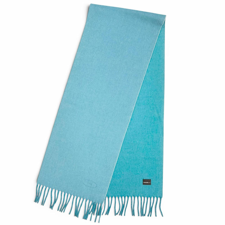 Excellent HERMES Scarf Evelyn H Logo Fringe Bicolor cashmere Women