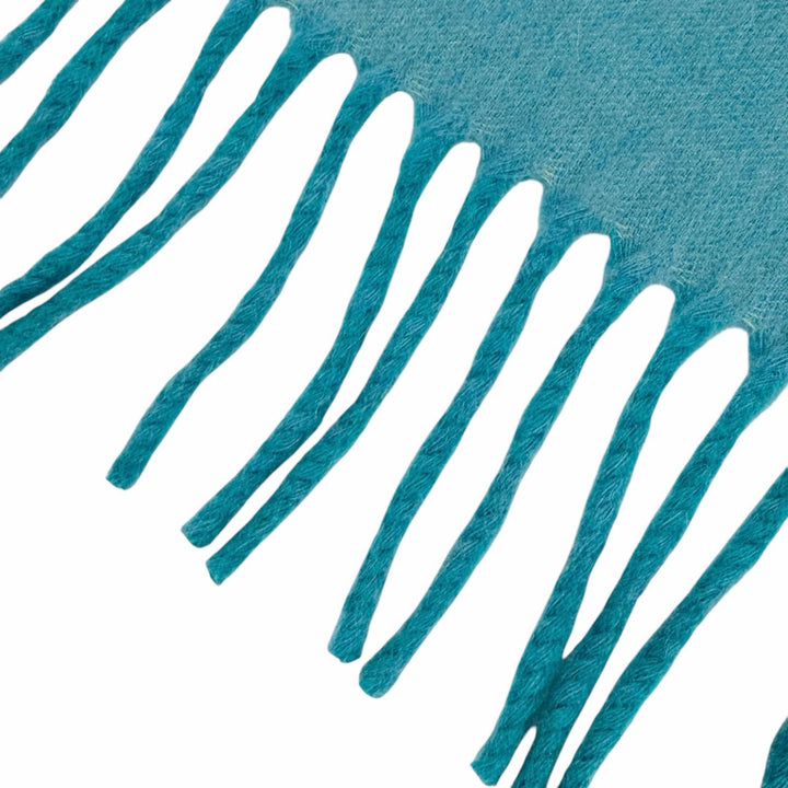 Excellent HERMES Scarf Evelyn H Logo Fringe Bicolor cashmere Women