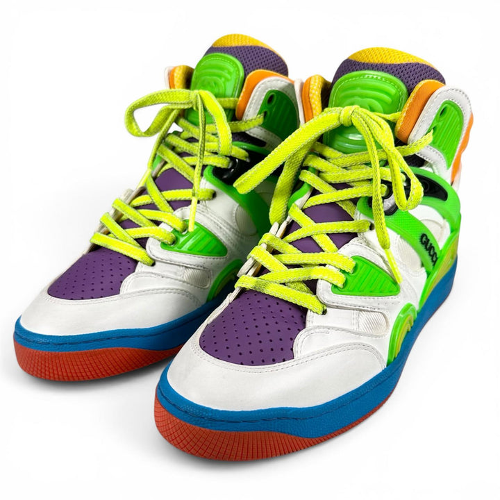 Pristine GUCCI High cut sneakers BASKET Vintage processing multicolor leather