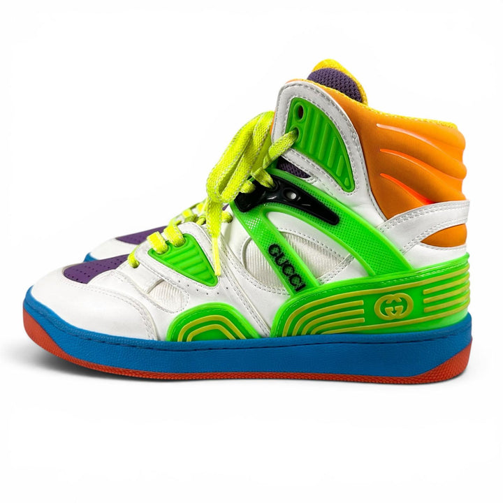 Pristine GUCCI High cut sneakers BASKET Vintage processing multicolor leather