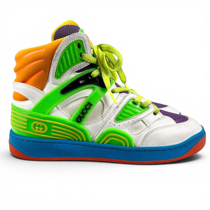 Pristine GUCCI High cut sneakers BASKET Vintage processing multicolor leather