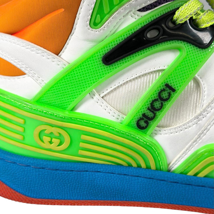 Pristine GUCCI High cut sneakers BASKET Vintage processing multicolor leather