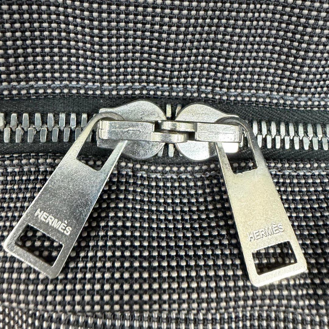 Excellent HERMES Handbag Her Line MM Serie Metal Canvas Tote Bag gray Women