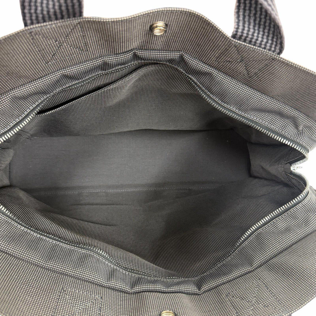 Excellent HERMES Handbag Her Line MM Serie Metal Canvas Tote Bag gray Women