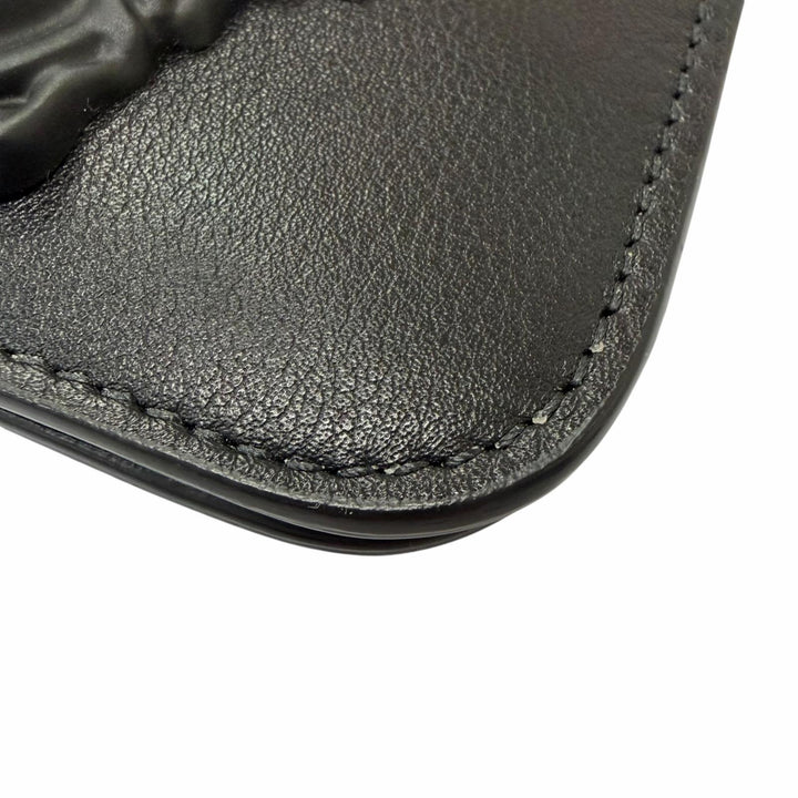 Excellent VERSACE Medusa motif Shoulder Bag Neck Wallet black leather mens