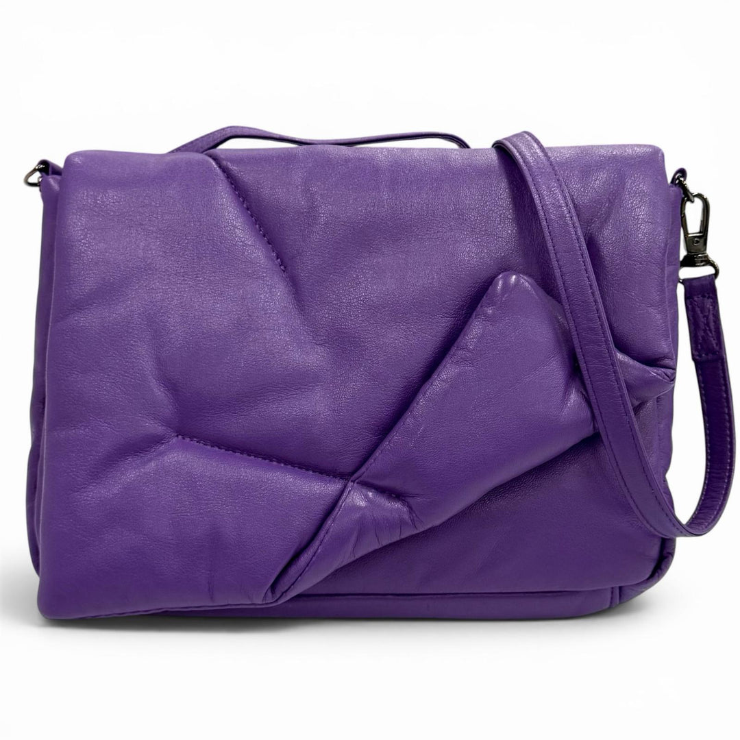 Excellent discord Yohji Yamamoto Shoulder Bag FLUFFY purple leather DZ-I07-709