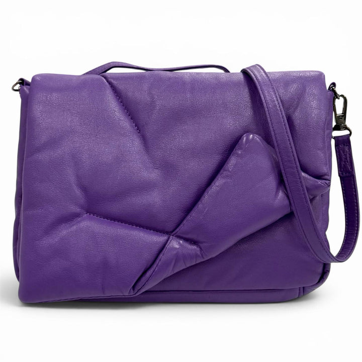 Excellent discord Yohji Yamamoto Shoulder Bag FLUFFY purple leather DZ-I07-709