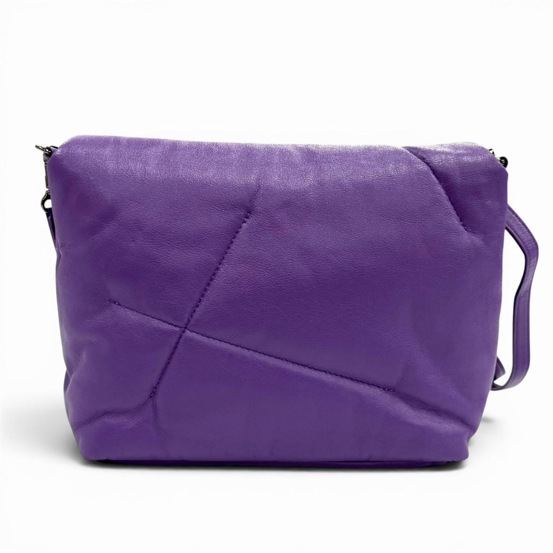 Excellent discord Yohji Yamamoto Shoulder Bag FLUFFY purple leather DZ-I07-709