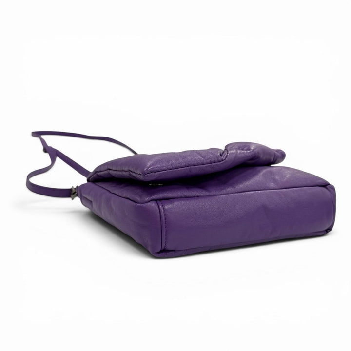 Excellent discord Yohji Yamamoto Shoulder Bag FLUFFY purple leather DZ-I07-709