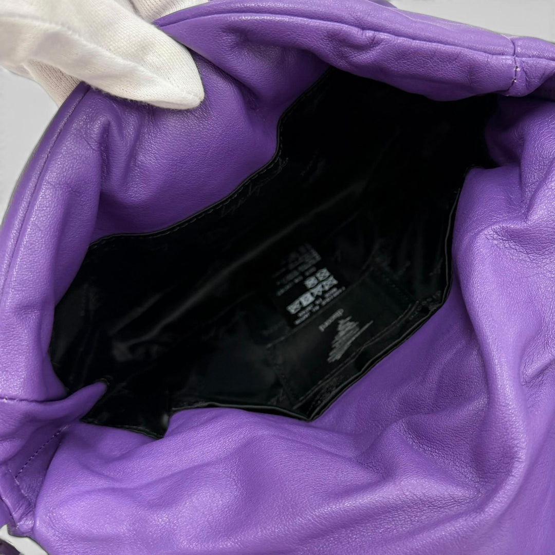 Excellent discord Yohji Yamamoto Shoulder Bag FLUFFY purple leather DZ-I07-709