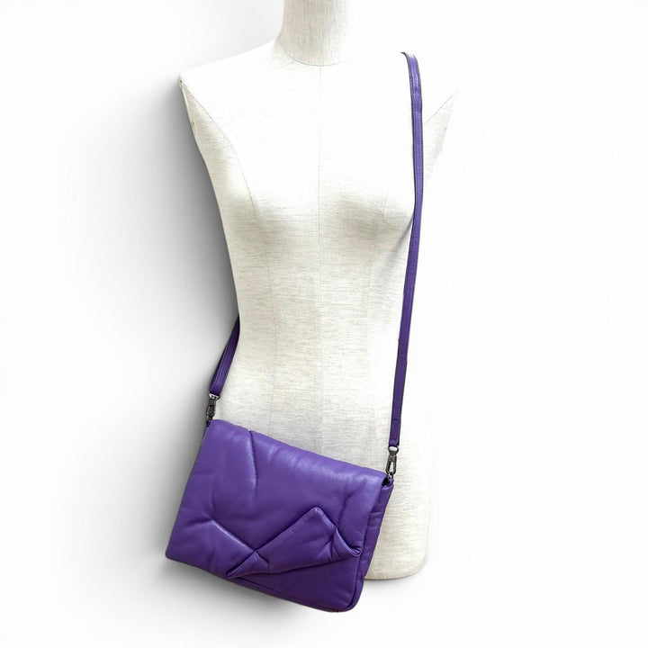 Excellent discord Yohji Yamamoto Shoulder Bag FLUFFY purple leather DZ-I07-709