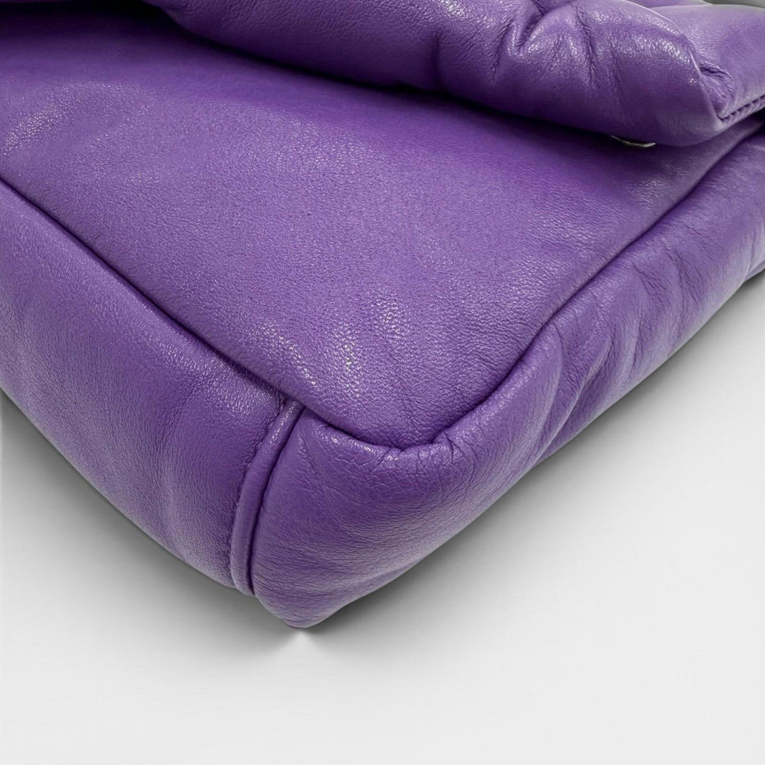 Excellent discord Yohji Yamamoto Shoulder Bag FLUFFY purple leather DZ-I07-709