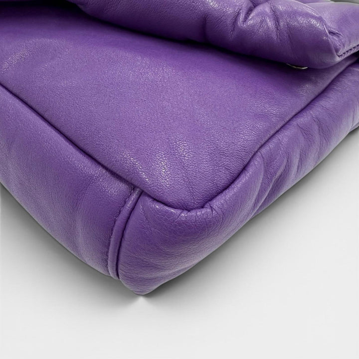 Excellent discord Yohji Yamamoto Shoulder Bag FLUFFY purple leather DZ-I07-709