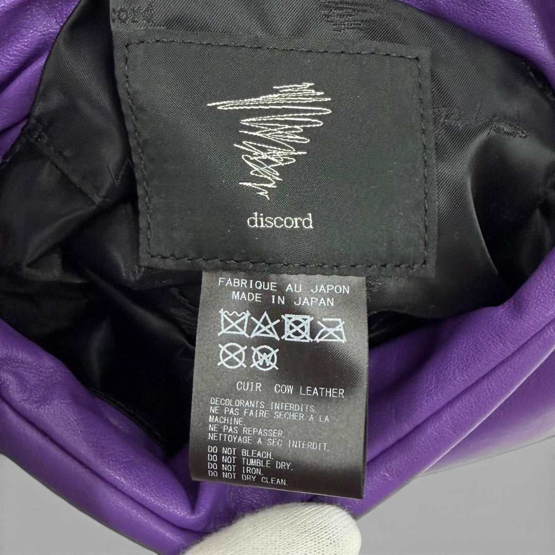 Excellent discord Yohji Yamamoto Shoulder Bag FLUFFY purple leather DZ-I07-709