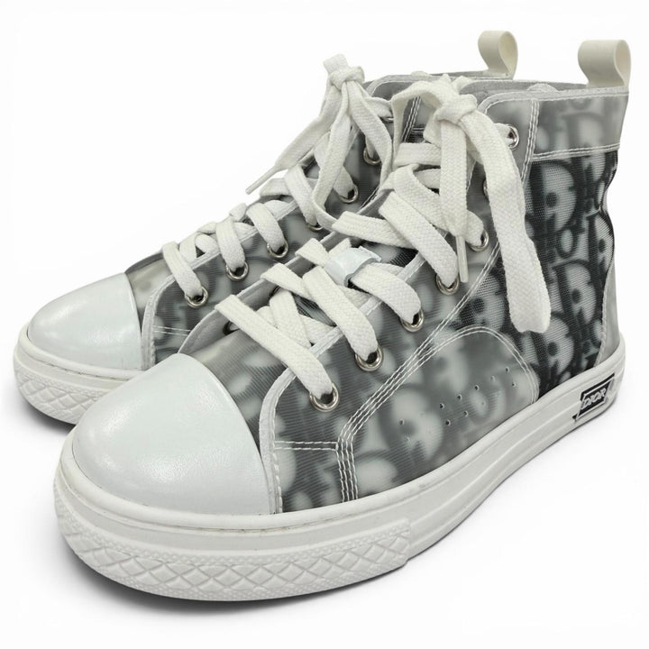 Pristine Christian Dior High cut sneakers Oblique High Top Gray Kids 31 B23