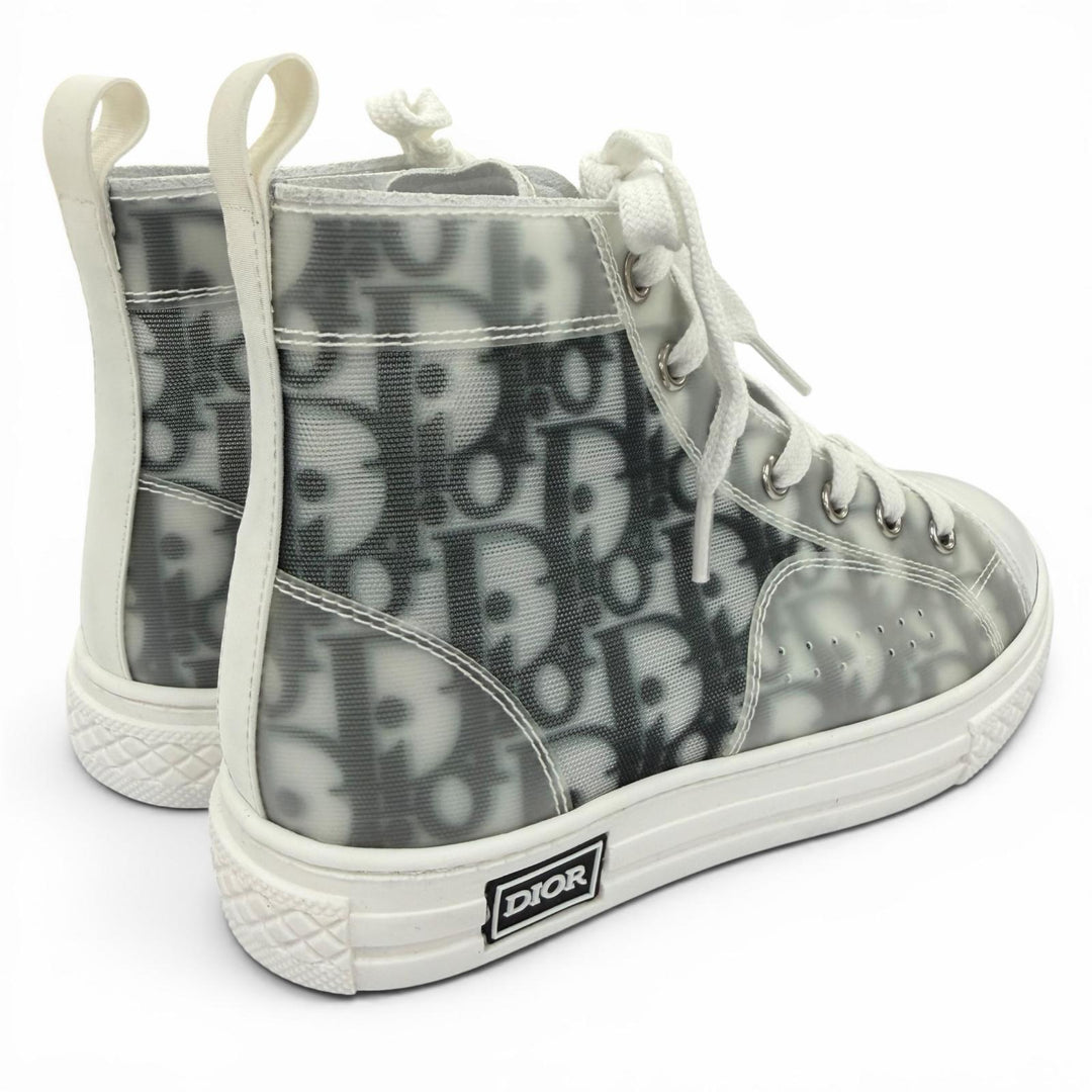 Pristine Christian Dior High cut sneakers Oblique High Top Gray Kids 31 B23