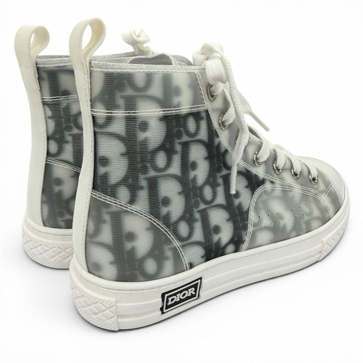 Pristine Christian Dior High cut sneakers Oblique High Top Gray Kids 31 B23
