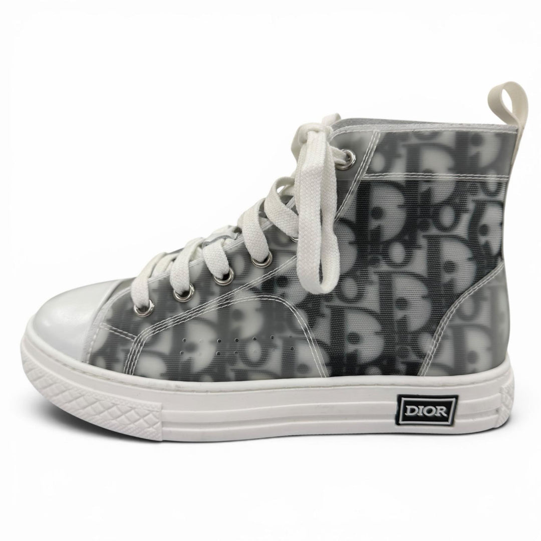 Pristine Christian Dior High cut sneakers Oblique High Top Gray Kids 31 B23