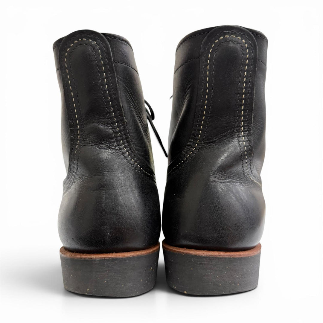 Very Good RED WING short boots iron ranger lace-up leather black leather 8114