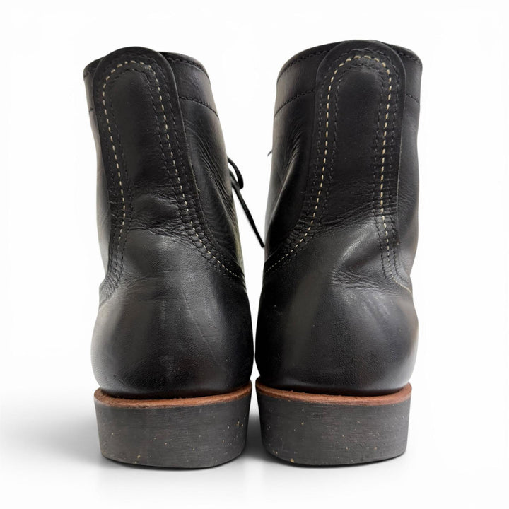 Very Good RED WING short boots iron ranger lace-up leather black leather 8114