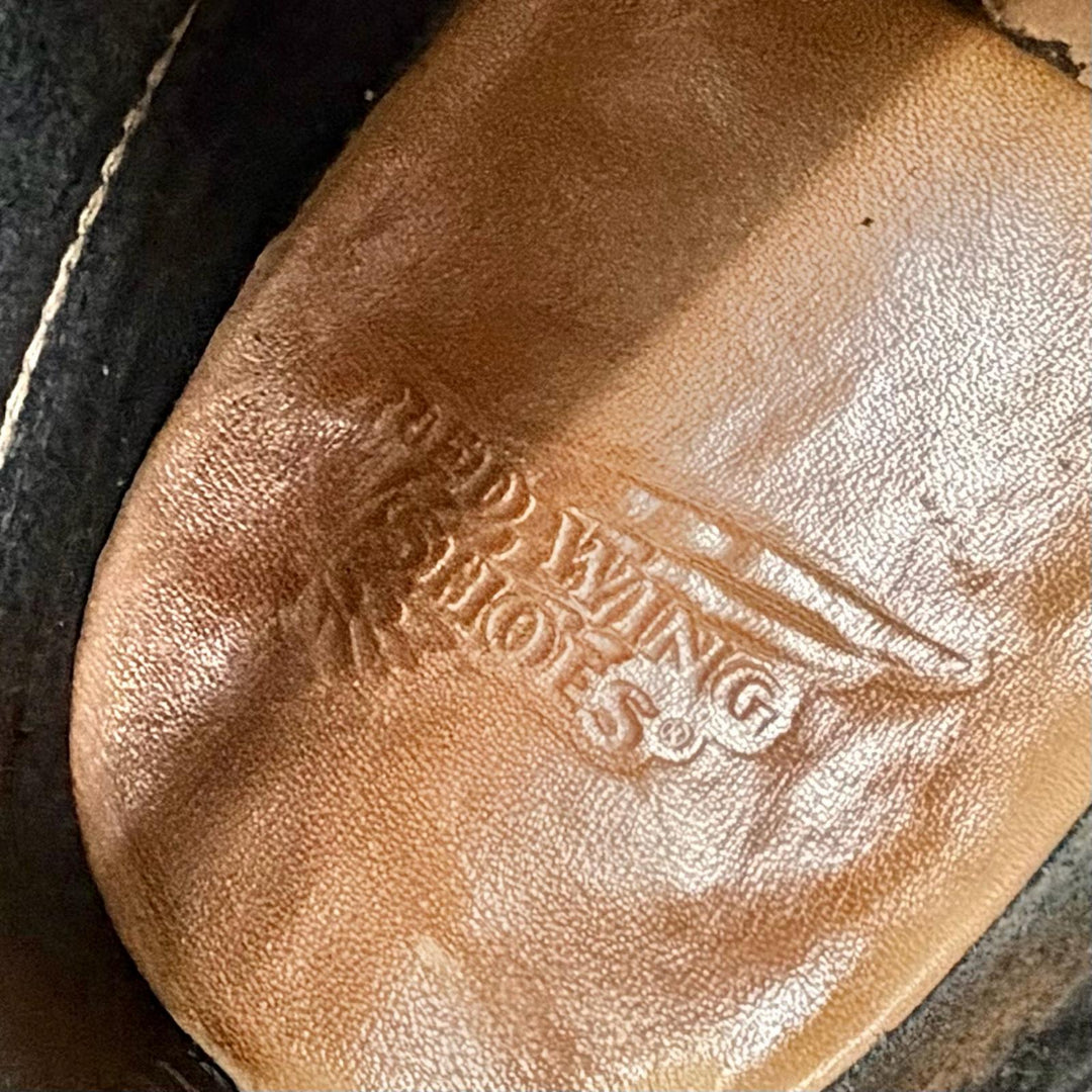 Very Good RED WING short boots iron ranger lace-up leather black leather 8114