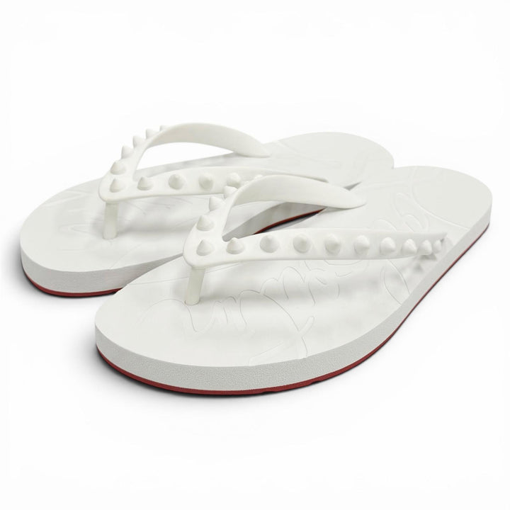 Pristine Christian Louboutin Beach sandal Spike Studded Rubber Sandals rubber 35