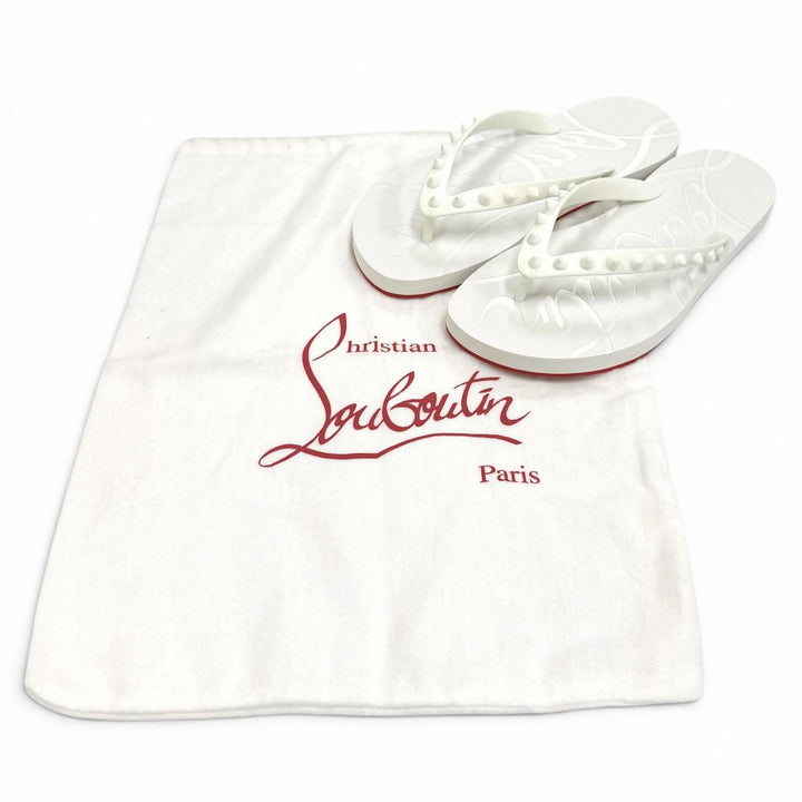Pristine Christian Louboutin Beach sandal Spike Studded Rubber Sandals rubber 35