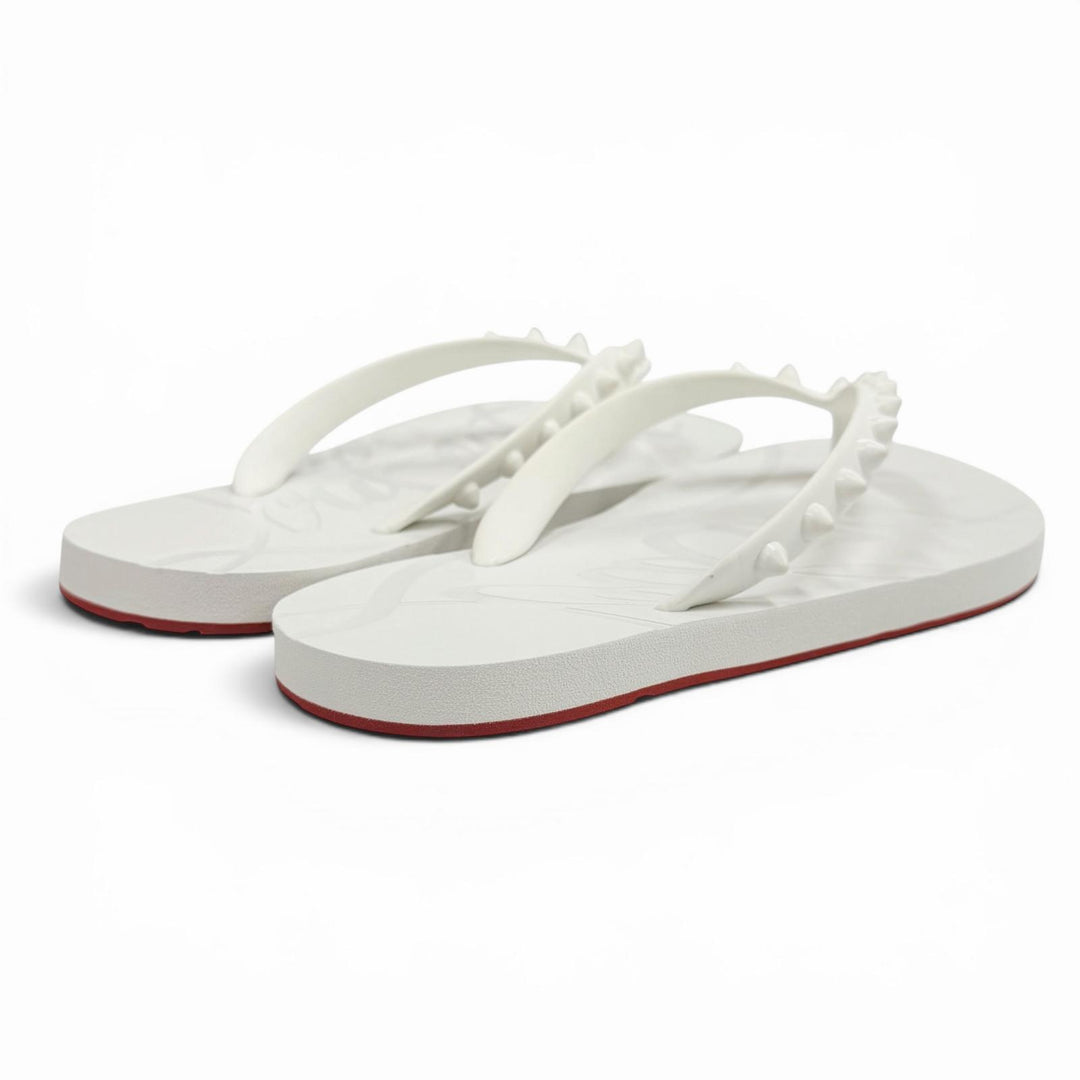 Pristine Christian Louboutin Beach sandal Spike Studded Rubber Sandals rubber 35