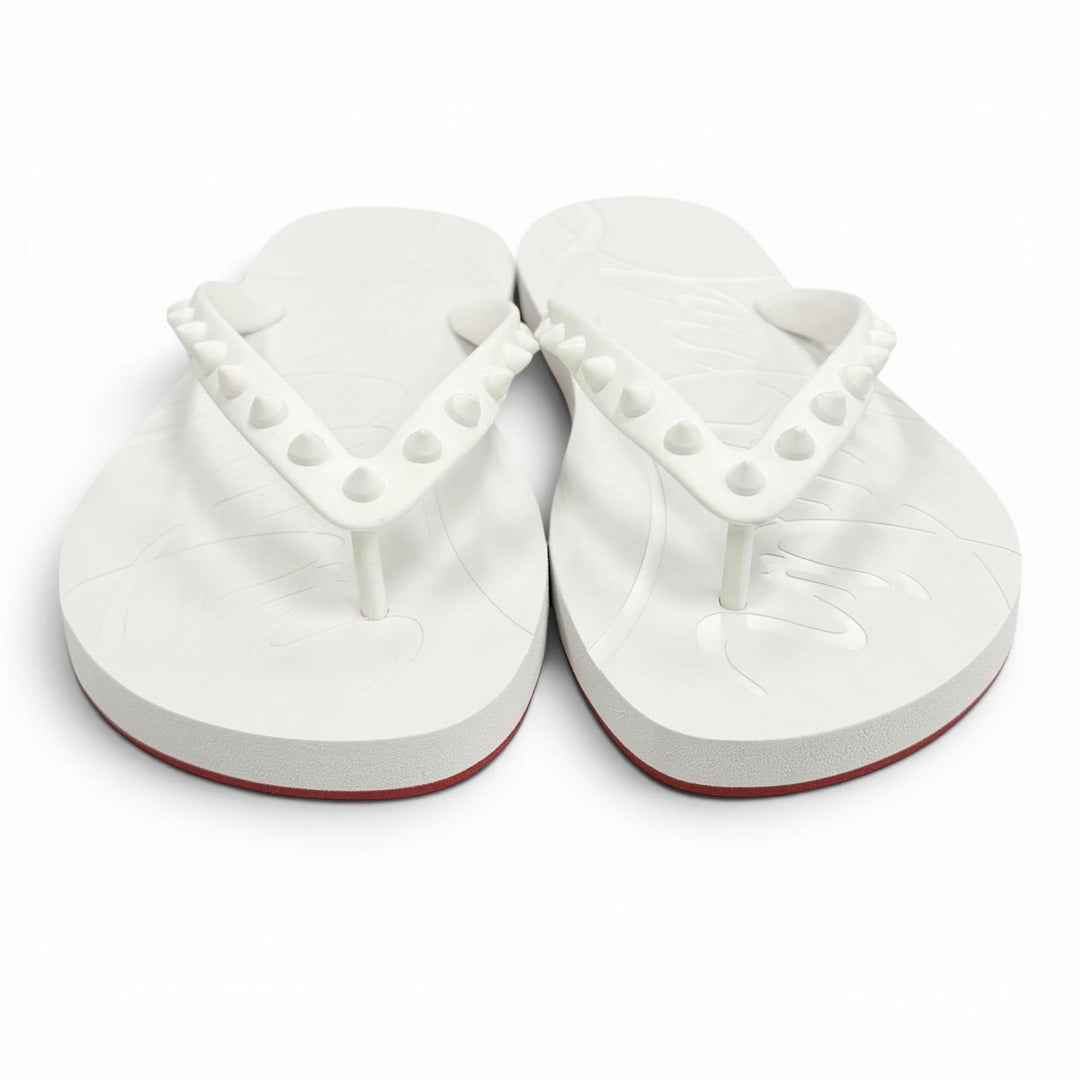 Pristine Christian Louboutin Beach sandal Spike Studded Rubber Sandals rubber 35