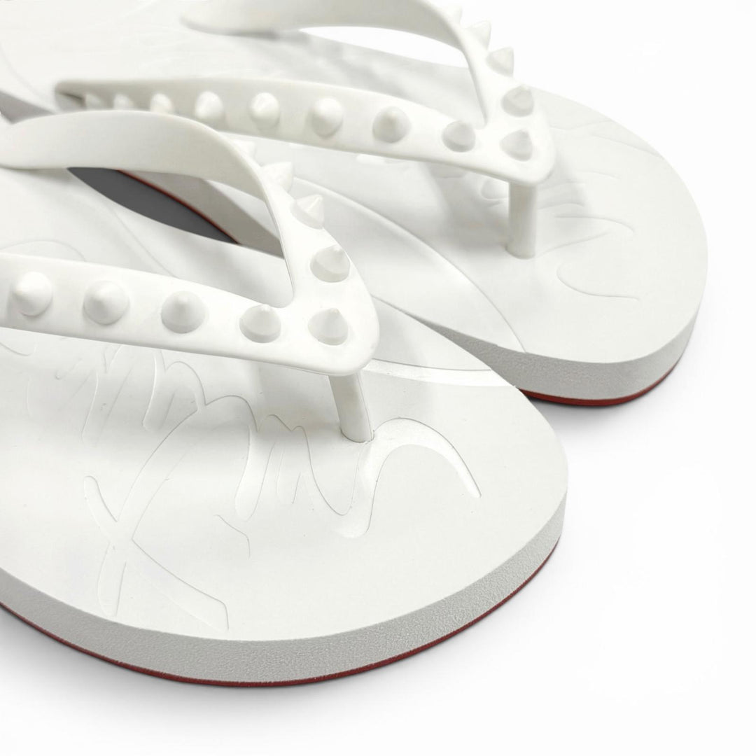 Pristine Christian Louboutin Beach sandal Spike Studded Rubber Sandals rubber 35