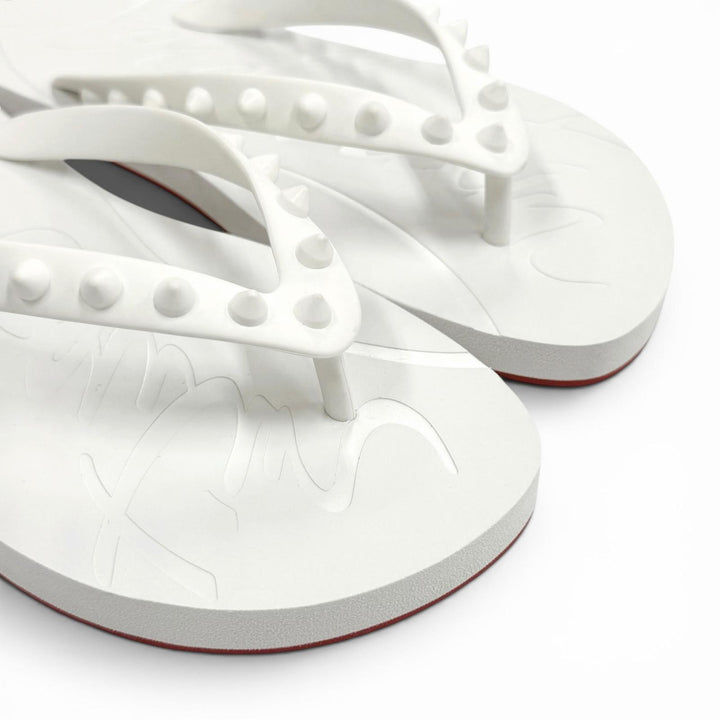Pristine Christian Louboutin Beach sandal Spike Studded Rubber Sandals rubber 35