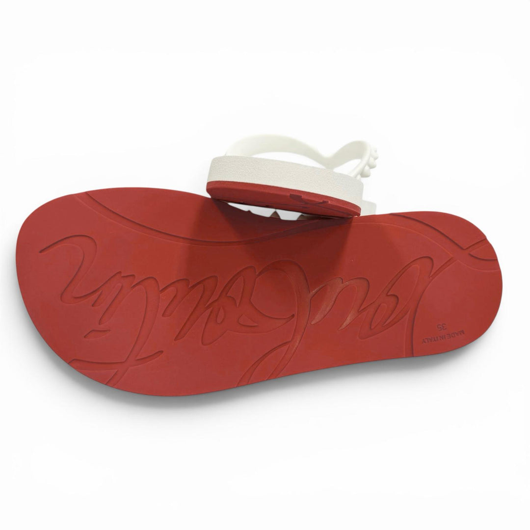 Pristine Christian Louboutin Beach sandal Spike Studded Rubber Sandals rubber 35