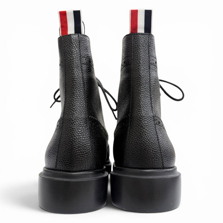 Pristine THOM BROWNE Ankle boots Pebblegrain wingtip boots black 38 FFB018B
