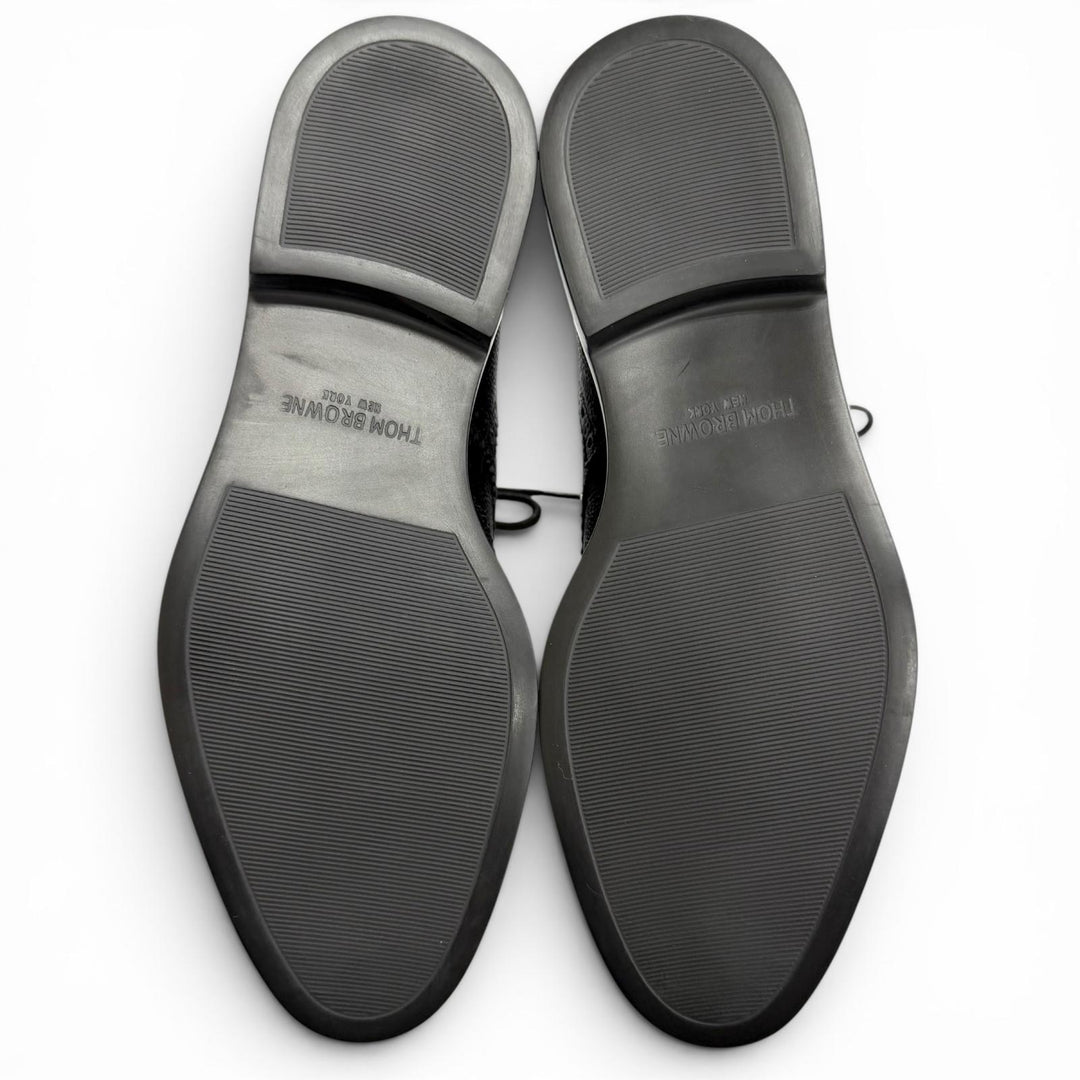 Pristine THOM BROWNE Ankle boots Pebblegrain wingtip boots black 38 FFB018B