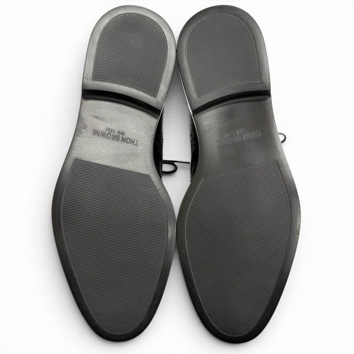 Pristine THOM BROWNE Ankle boots Pebblegrain wingtip boots black 38 FFB018B