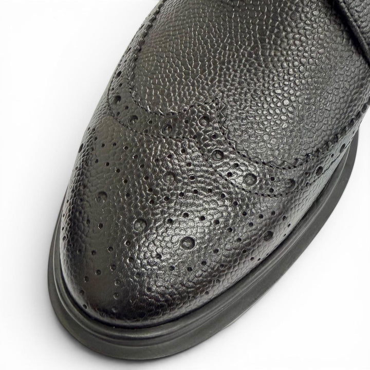 Pristine THOM BROWNE Ankle boots Pebblegrain wingtip boots black 38 FFB018B