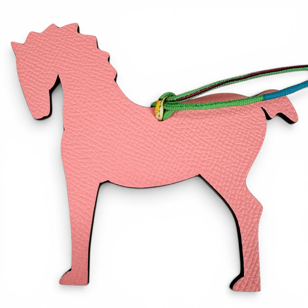 Pristine HERMES charm Petit H Bag Charm Cheval Horse horse pink Epsom Women