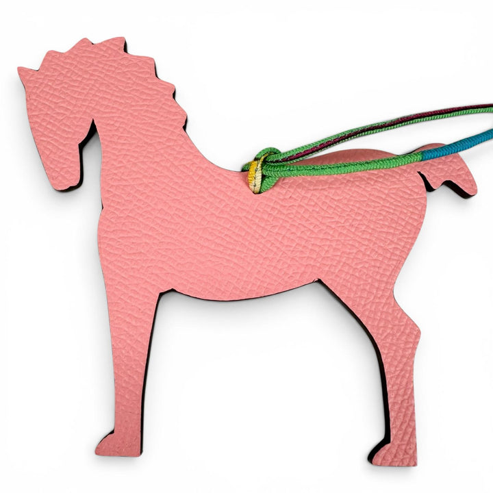 Pristine HERMES charm Petit H Bag Charm Cheval Horse horse pink Epsom Women