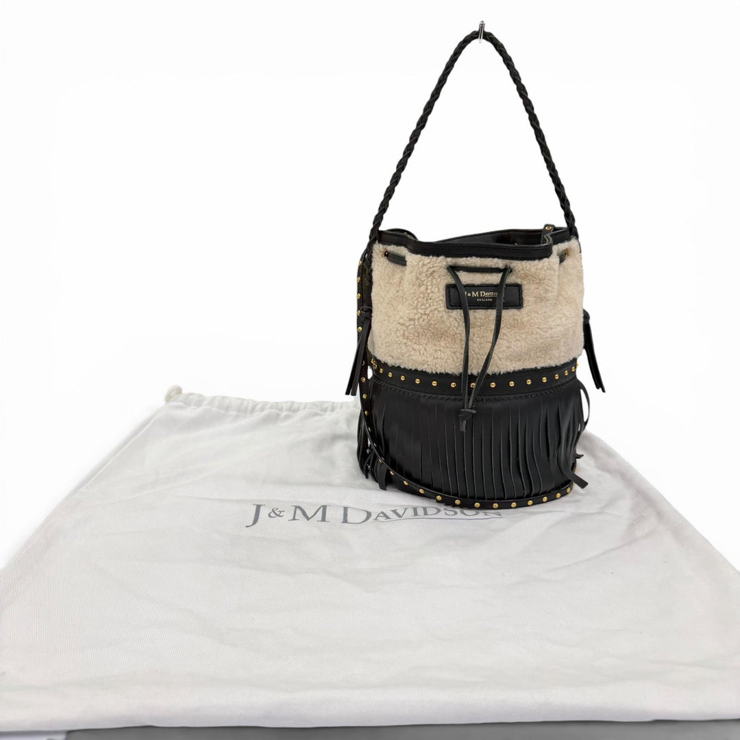 Excellent J&M Davidson Shoulder Bag Charleston Collection Carnival Mouton 2-Way