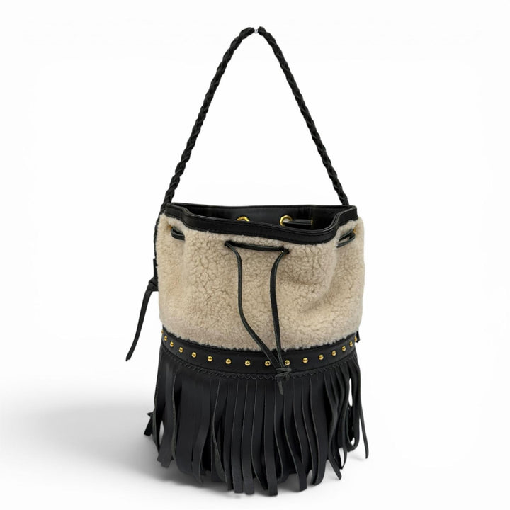 Excellent J&M Davidson Shoulder Bag Charleston Collection Carnival Mouton 2-Way