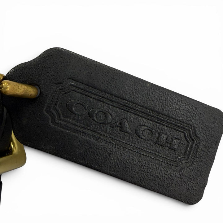 Excellent COACH Shoulder Bag Old coach black Glove leather Women 9953