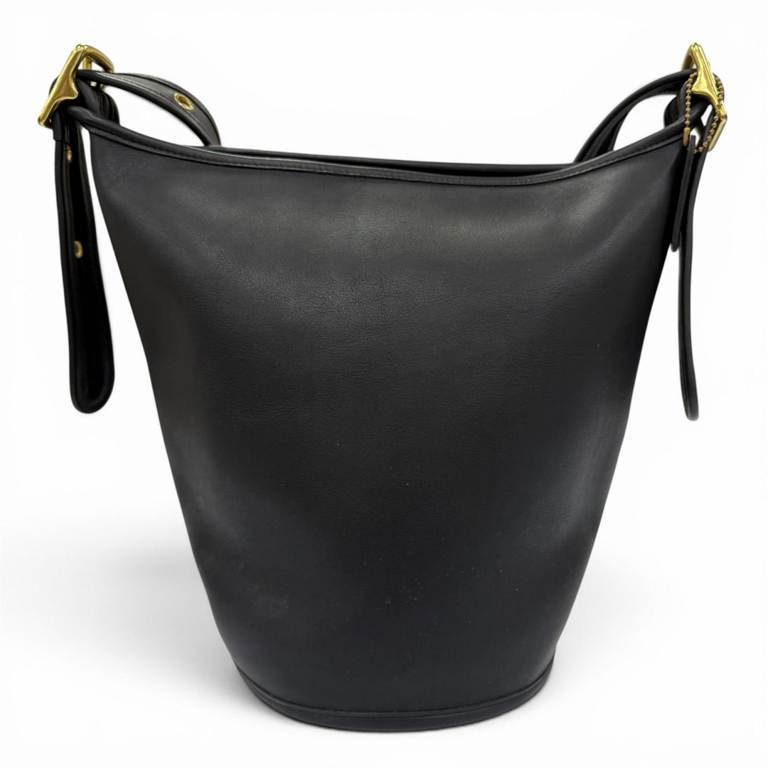 Excellent COACH Shoulder Bag Old coach black Glove leather Women 9953